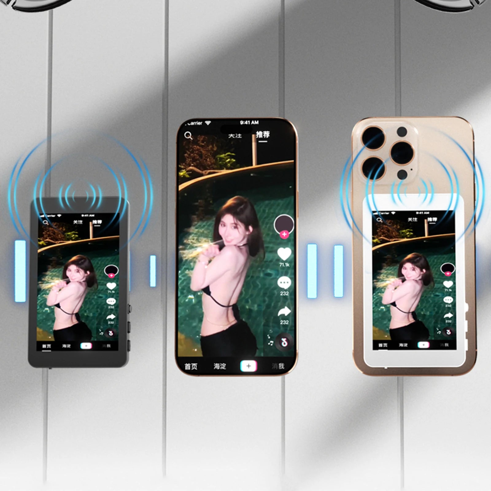 Smartphone Magnetic Monitor Screen Projector Phone Rear Camera Vlog Selfie for Live Stream Video Recording for Android iPhone