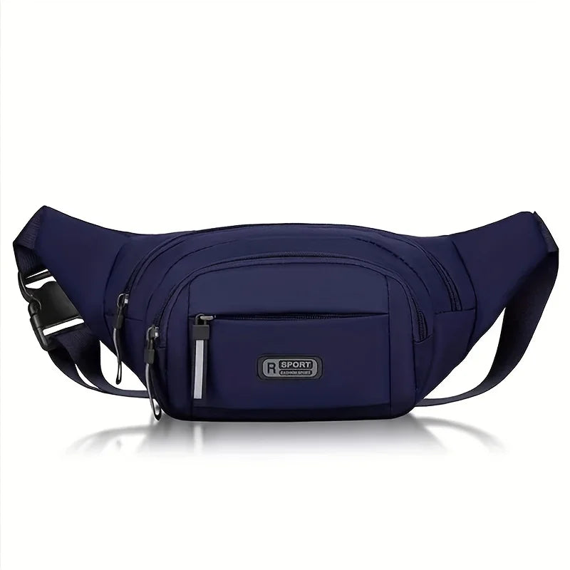 Women's fashionable multi-functional pocketed casual sports waist bag, solid color travel chest bag/work weekend summer vacation