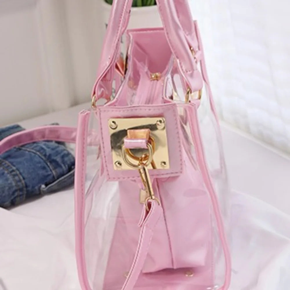 Large Summer Clear Totes Bags Transparent PVC Women Handbags Crossbody Clutch Purse Shoulder Messenger Bag The Songkran Festival