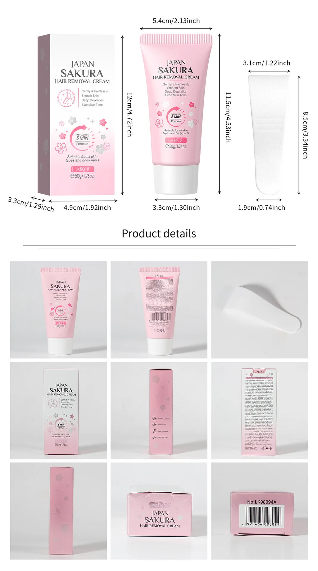 LAIKOU Hair Removal Cream  Intimate Areas Epilator Cream Painless Health Hair Remover Growth Inhibitor Men Woman Body Care 50g