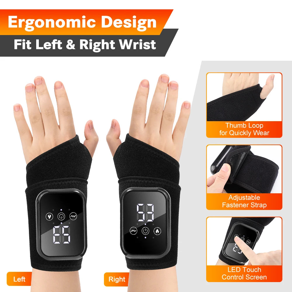 Electric Cordless Heated Ankle Guard Massager for Right or Left Foot Vibration Massage Wristband Hot Compress Ankle Wrist Brace