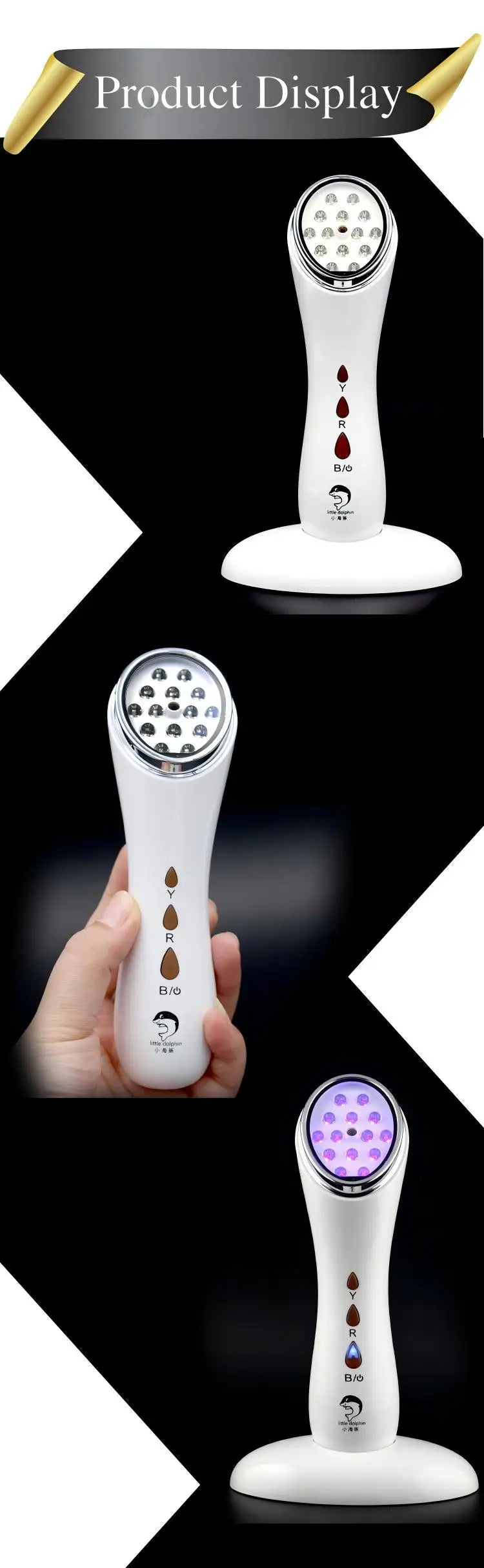 LED Light Facial Device for Home Use Red Blue Light Skin Care Beauty Machine with Warming Feature