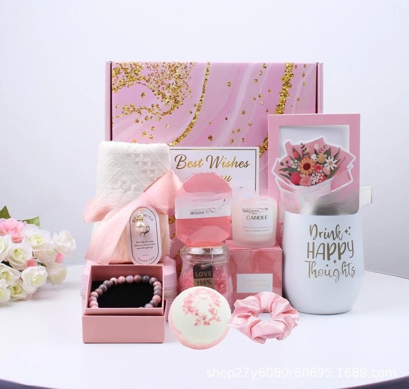 Gifts for Ladies ,Mom, Wife,Girlfriend, Sister-Happy Birthday,Christmas,Valentine's Day,Mothers Day-Lavender Spa Gift Basket Set