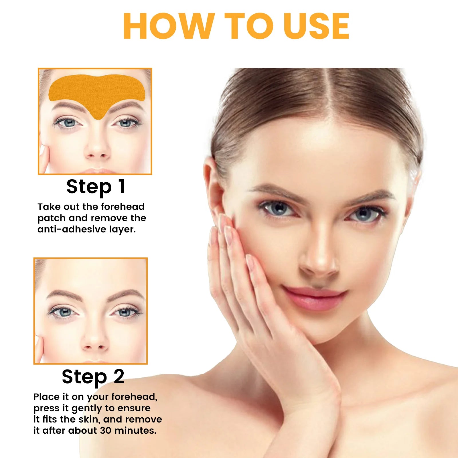 EELHOE Forehead Wrinkle Patch Lift Firming Skin Lightening Face Wrinkle Gel Patches Collagen Fade Fine Lines Facial Mask Care