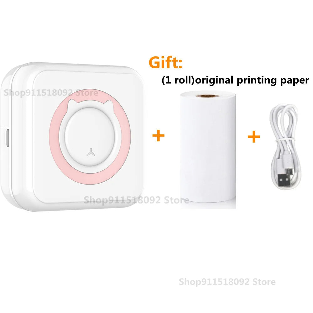 Meow Mini Label Printer Thermal Portable Printers Stickers Paper Inkless Wireless Impresora Portátil 200dpi Android IOS 57mm