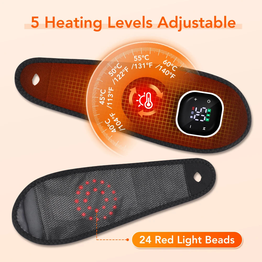 Electric Cordless Heated Ankle Guard Massager for Right or Left Foot Vibration Massage Wristband Hot Compress Ankle Wrist Brace