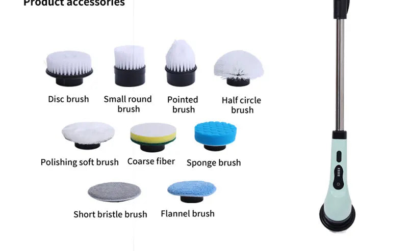 Cordless Electric Spin Scrubber Multipurpose, Cleaning Brush for Kitchen Bathroom Toilet Floor, Hair Broom Mop Household Gadget