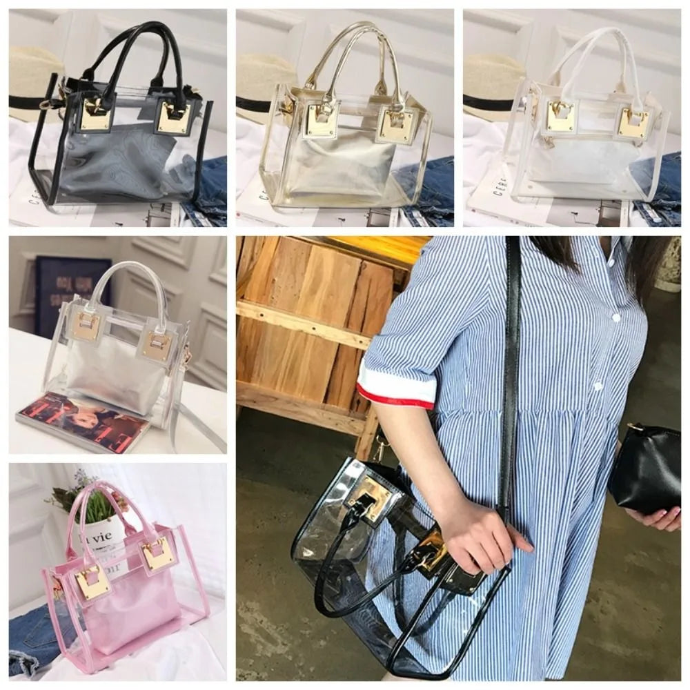 Large Summer Clear Totes Bags Transparent PVC Women Handbags Crossbody Clutch Purse Shoulder Messenger Bag The Songkran Festival