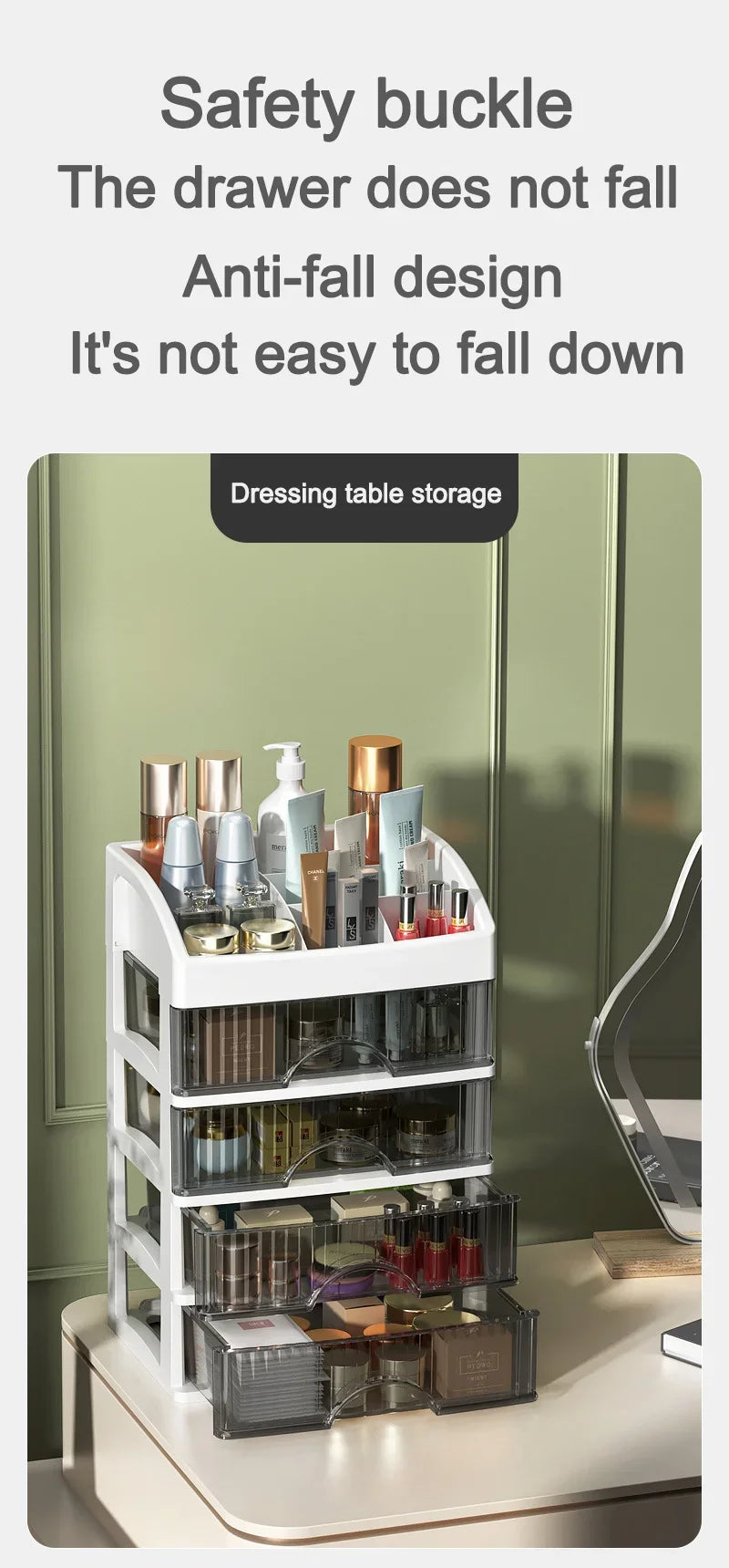 New 1Pc 5-layer Makeup Storage Box Debris Storage Box Drawer-style Dressing Table Office DeskCosmetics Multi-layerstoragecabinet
