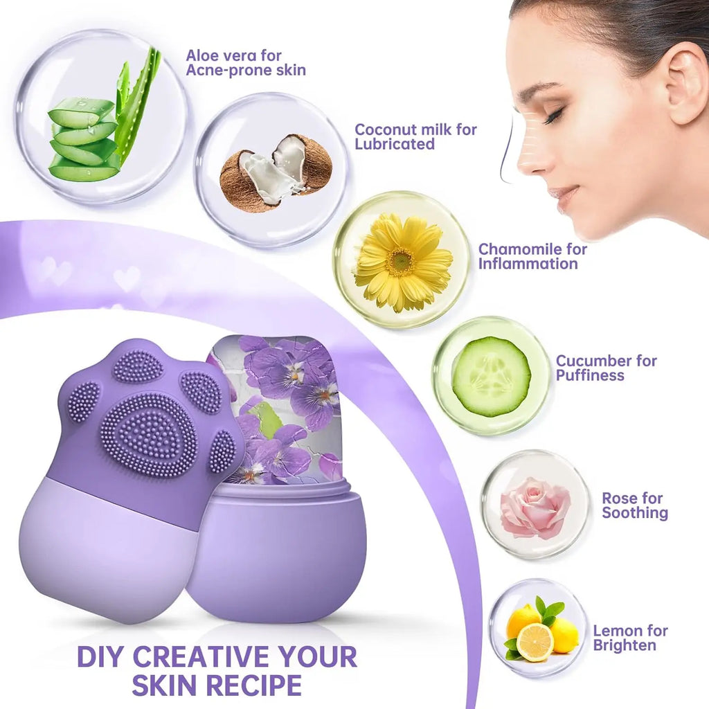 Silicone Facial Ice Roller for Skin Care Reduce Eye Puffiness and Massage Face Beauty Skin Care Tools