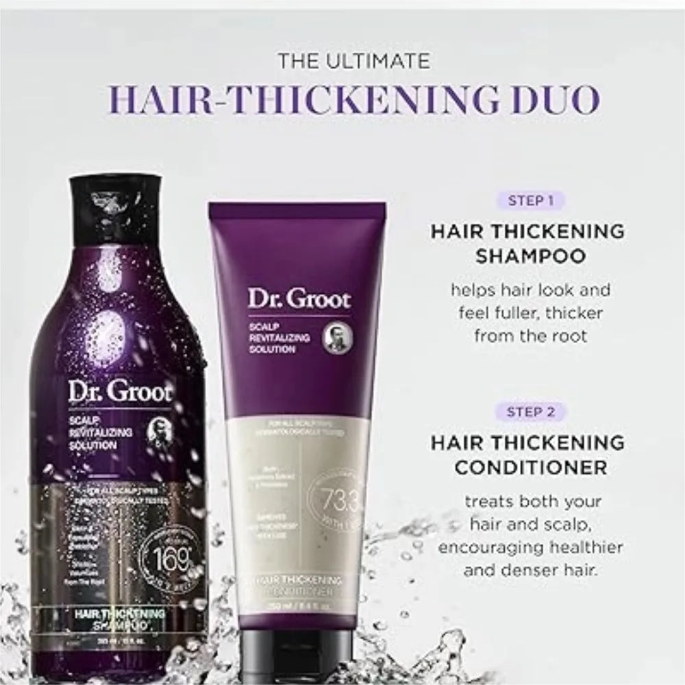 Dr. Groot Scalp Revitalizing Solution Hair Care Set Korean Brand 385ml Purifying Clay Shampoo 250ml Hair Thickening Conditioner