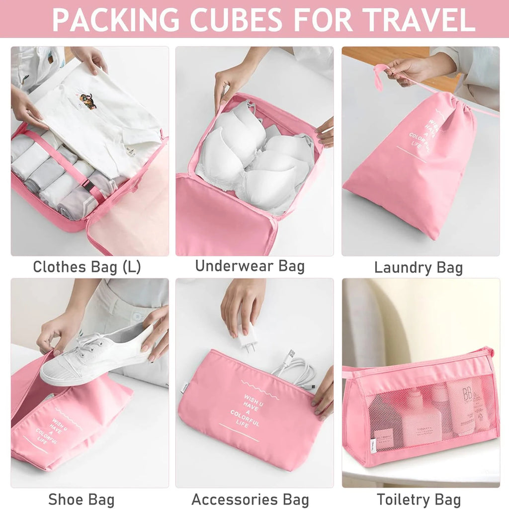 7/8/9/10/11 Pcs Set Travel Organizer Storage Bags Suitcase Packing Cubes Set Cases Portable Luggage Clothes Shoe Tidy Pouch