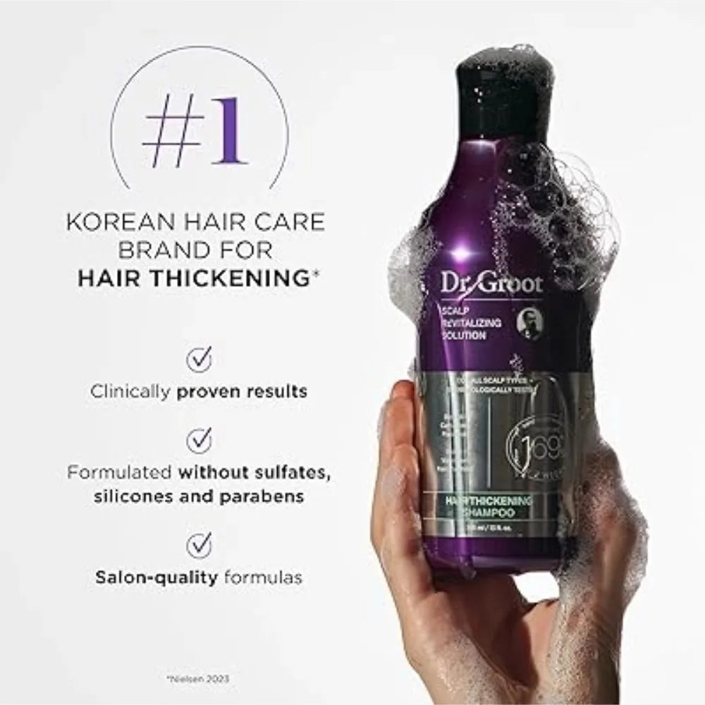 Dr. Groot Scalp Revitalizing Solution Hair Care Set Korean Brand 385ml Purifying Clay Shampoo 250ml Hair Thickening Conditioner