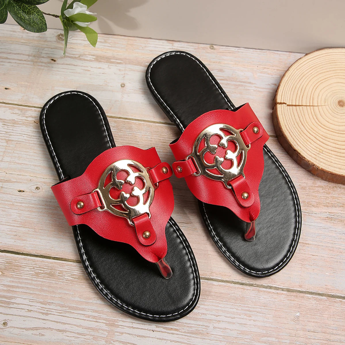 Flip-Flops Fashion Trendy Women's Beach Sandals Outdoor Wear Non-slip Outdoor New Versatile Women Slippers Zapatos De Mujer