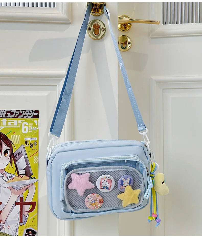 Japan and South Korea Cute Small Bag Female anime Pain Bag Pure Color Small Fresh Student Korean Simple Bag Crossbody Bag Female