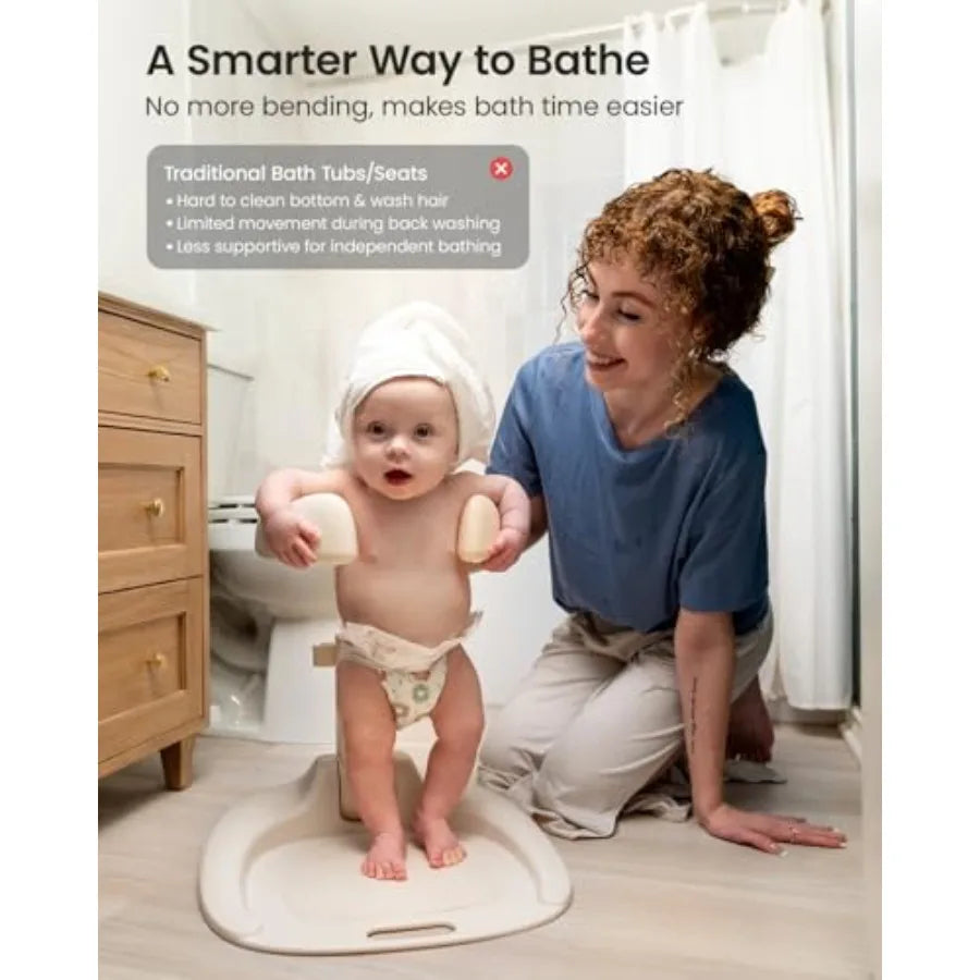 Baby Bath Stand for Babies 6 Months and Up Foldable Baby Shower Stand for Infants and Toddlers Adjustable Baby Shower Standing