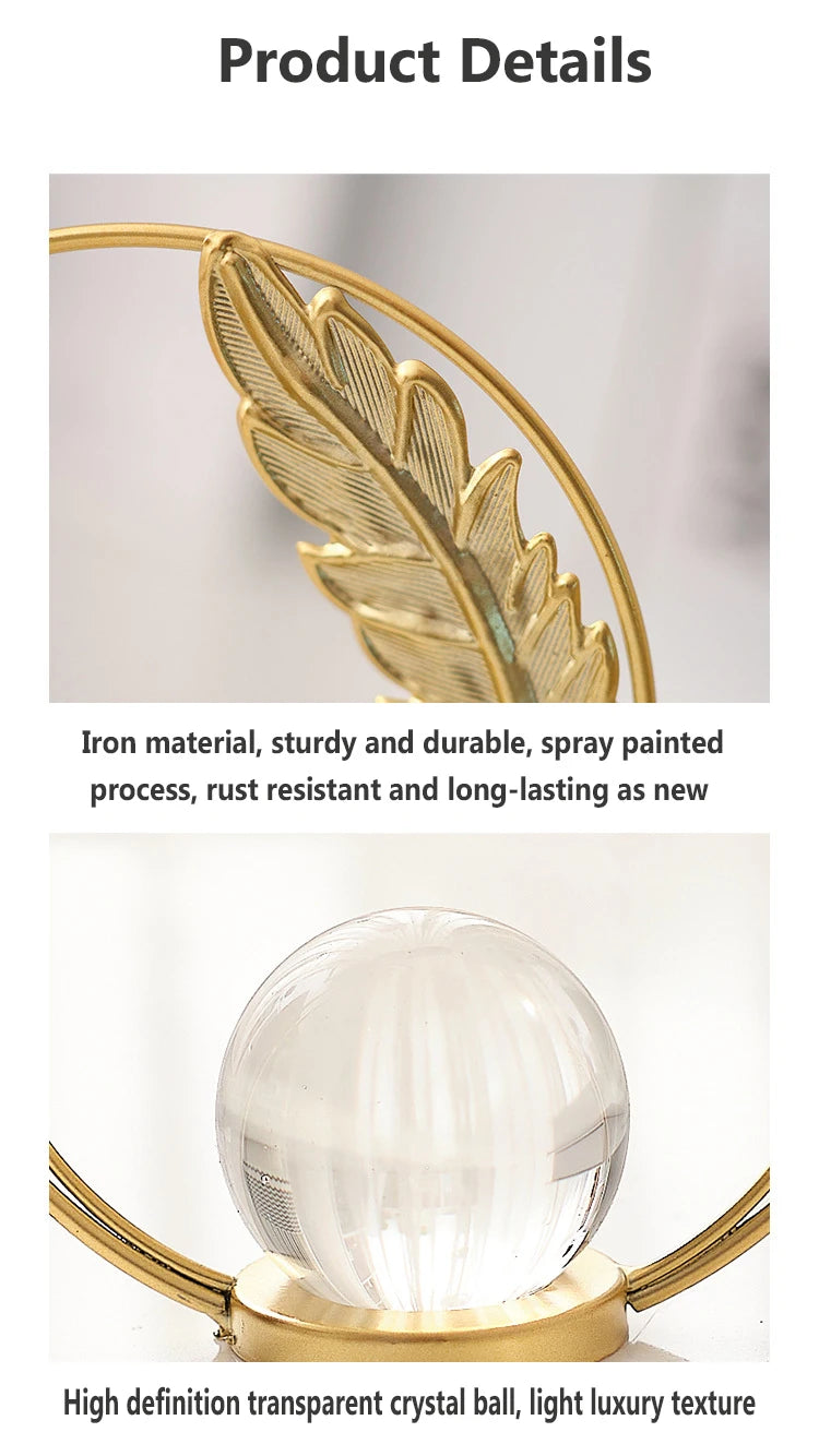 European Home Furnishings TV Cabinets Creative Decorations Living Room Foyer Light Luxury Desktop Iron Crystal Ball Ornaments