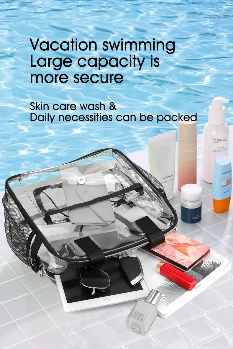 Ladies' shoulder bagTransparent swimming bag PVC travel storage bag travel bag sports stadium concert beach student fashion bag