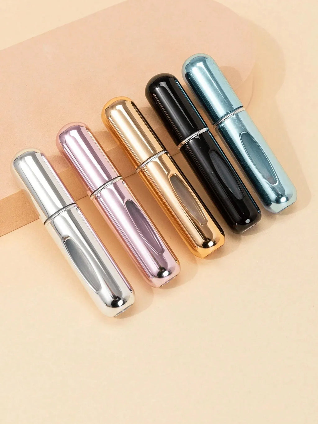5Pcs Perfume Refillable Bottle Spray Bottling Dispenser Mini Portable Empty Liquid Container Travel Travel Essentials Travel Organizer For Beach Summer Vacation Back To School School Supplies Holiday Camping Holiday Essential