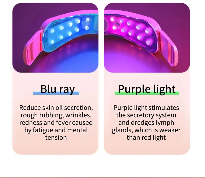 LED Photon Therapy Facial Slimming Vibration Massager Facial Lifting Device Facial Heated Double Chin V Face Vibration Massager
