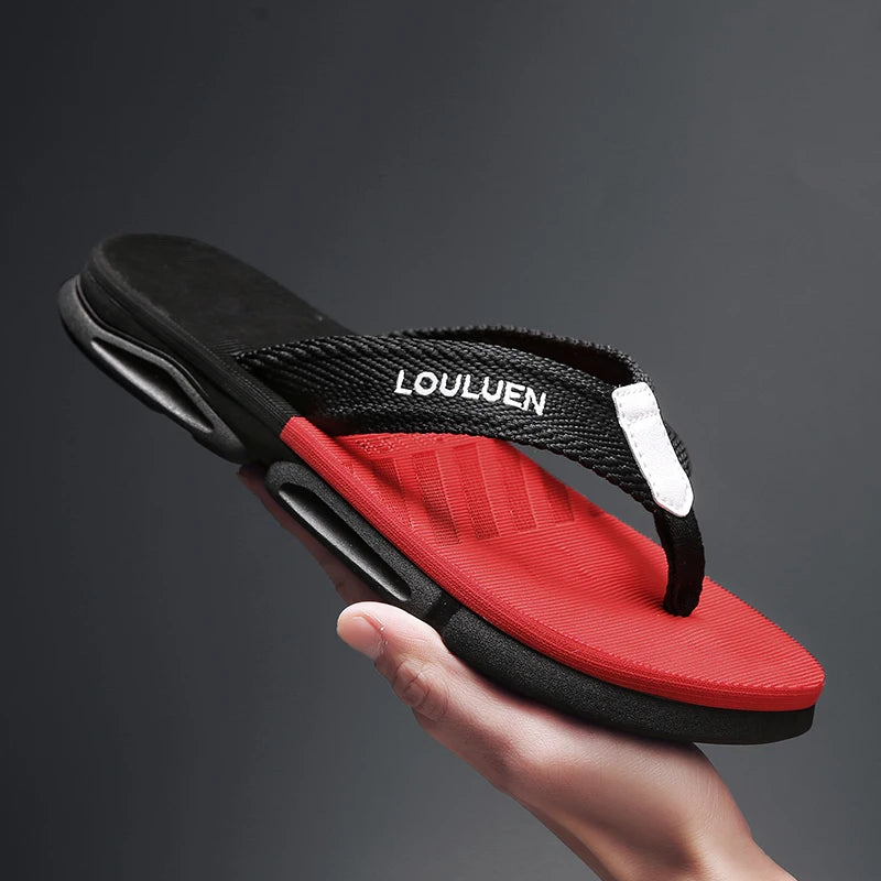 [Color blocked flip flops] Comfortable color blocked flip flops - Men's non slip casual rubber bottom EVA flip flops, suitable f