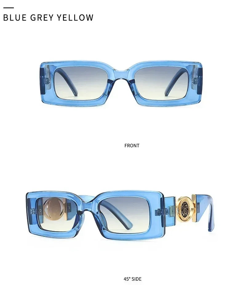 2026 New Retro Square Sunglasses for Women Men Flower Decoration Fashion Ladies Sun Glasses Ins Hot Shading Eyewear UV400