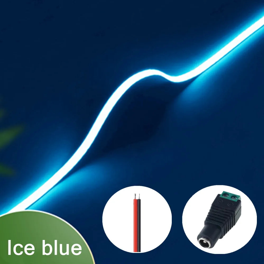 3mm Ultra Thin 12V Colorful COB LED Strip Dimmable 3000K 4000K 6000K High Density Flexible Light 400LEDs For DIY Home Decor Lamp