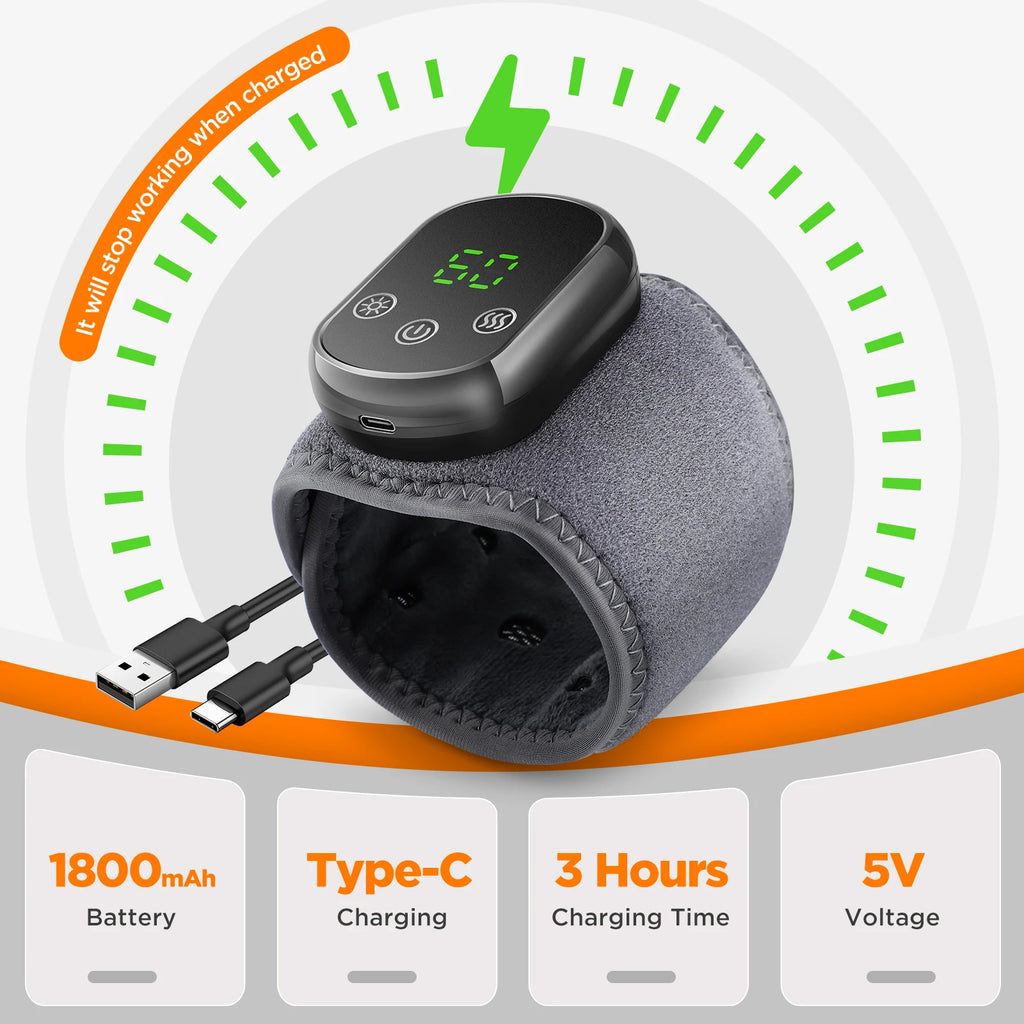 Electric Heating Wrist Massager Wrist Brace Protector Wrap Vibration Massage Relieves Tenosynovitis Carpal Tunnel Fatigue Relief