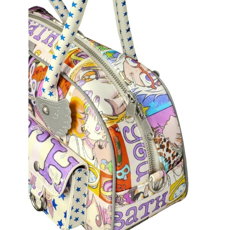 YB x Oliwa Graphic Wings Shoulder Bag Women Korean Fashion Brands Designer Handbags  New Cute Cartoon Printing Female Bags