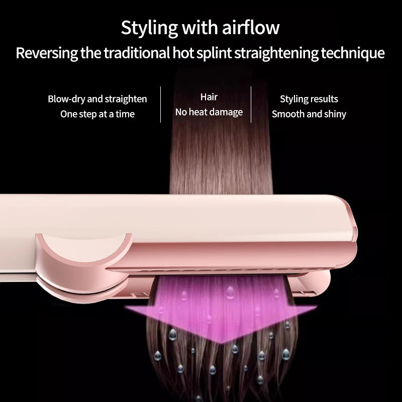 1-2pcs-2027 New 2 in 1 Professional Hair Straightener and Hair Dryer Heated Hair Straightener Negative Ion Iron Styling Tool