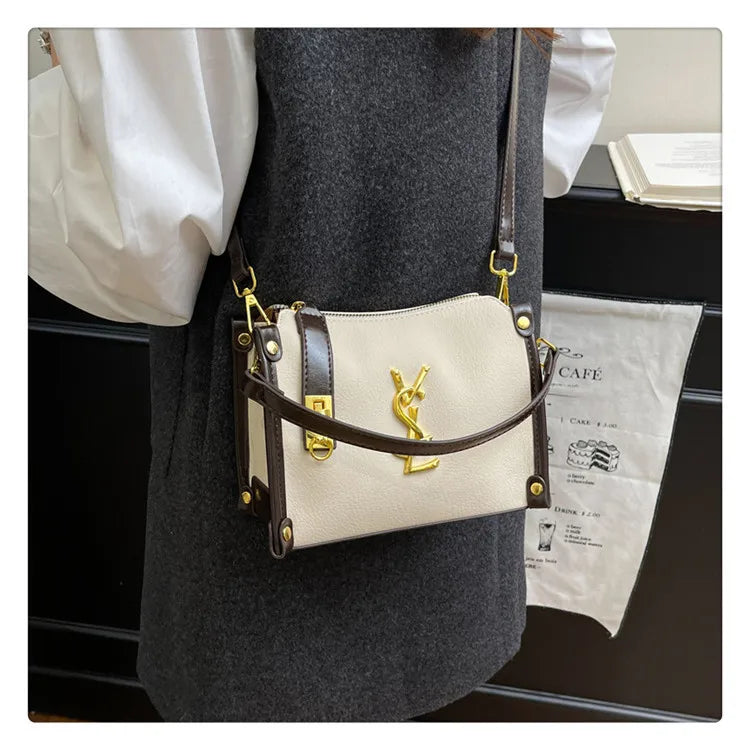 2026 New Korean Style Retro Mini Square Crossbody Bag Shoulder Top Handle Purse Textured Everyday Tote for Women