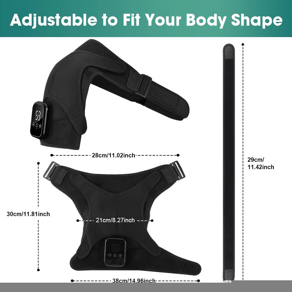 Vibration Shoulder Steamer Belt Heated Shoulder Warmer Massager Electric Smart Massage Machine Temperature Adjust