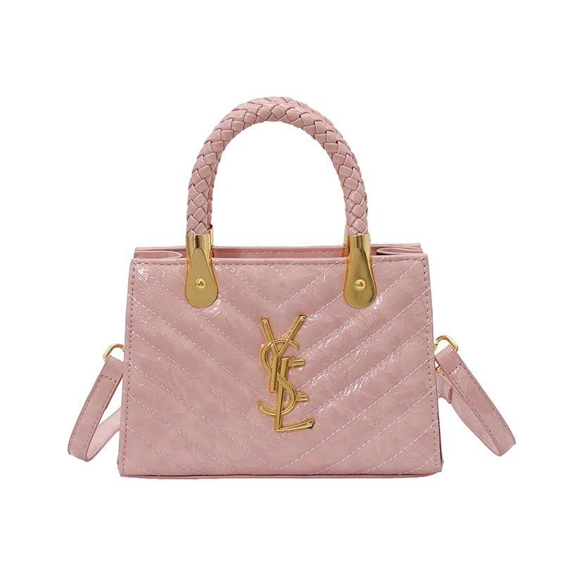 Best Fashionable Diaper Bag Solid Color Leather Handbag Women Casual Vintage Shoulder Bag Commuter Tote