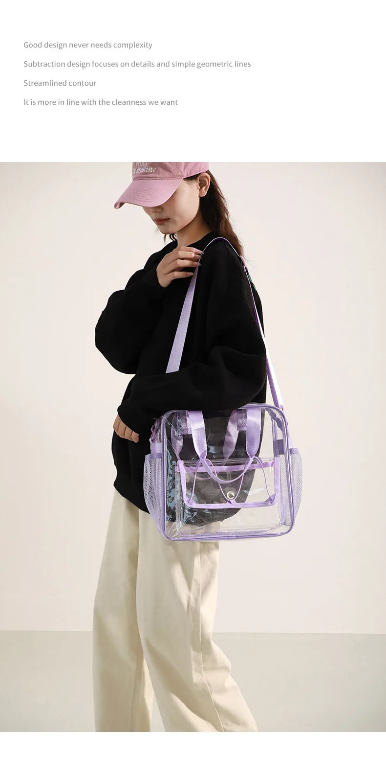 Ladies' shoulder bagTransparent swimming bag PVC travel storage bag travel bag sports stadium concert beach student fashion bag