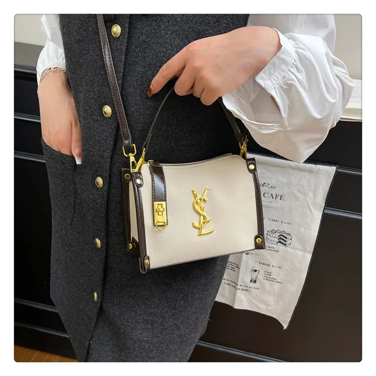 2026 New Korean Style Retro Mini Square Crossbody Bag Shoulder Top Handle Purse Textured Everyday Tote for Women