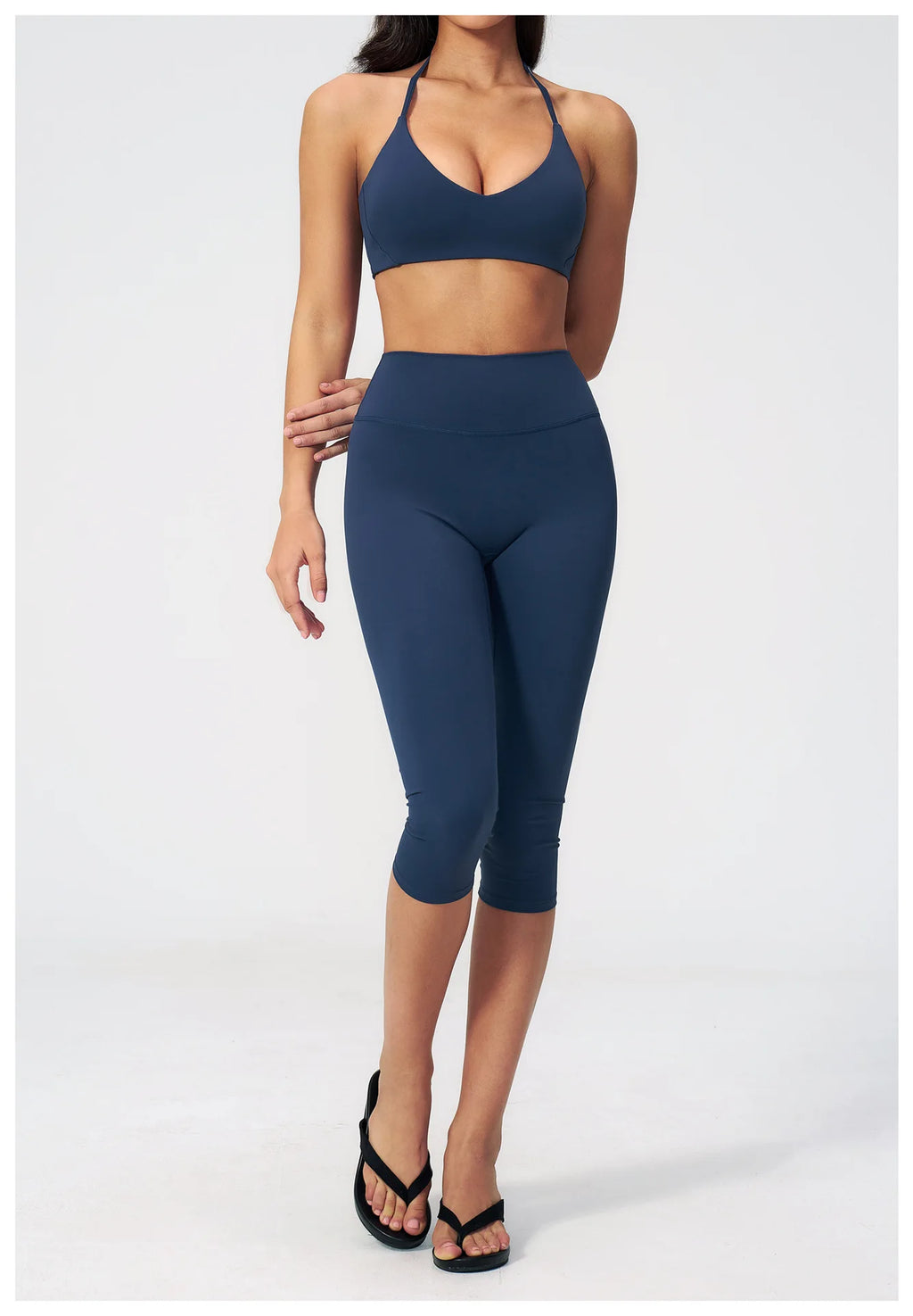 Yoga Set 2PCS Sports Set Short Sleeve Fitness Outfits Women Tracksuit Workout Clothes Running Capri Pants Gym Suit Athletic Wear