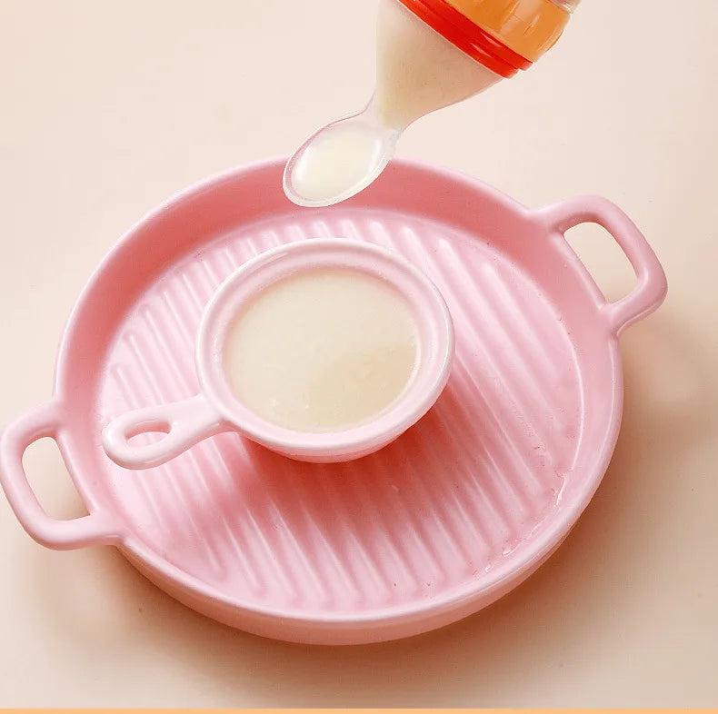 Safe Useful Silicone Baby Bottle with Spoon Food Supplement Rice Cereal Bottles Squeeze Spoon Milk Feeding Bottle Cup