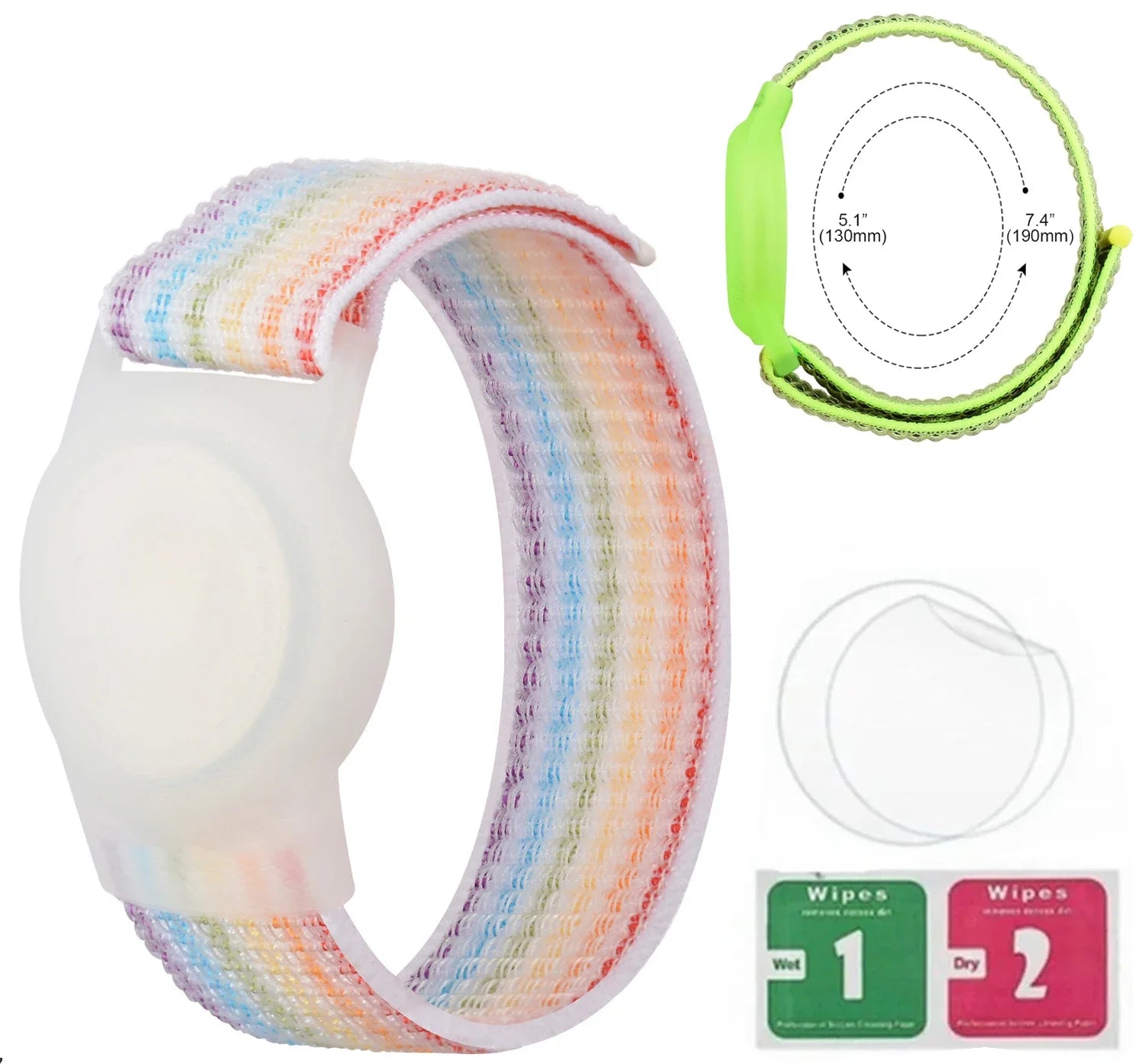 Waterproof Airtag Bracelet for Kids Soft Nylon Hidden Air Tag Wristband Full Cover Lightweight  Band for Toddler Child