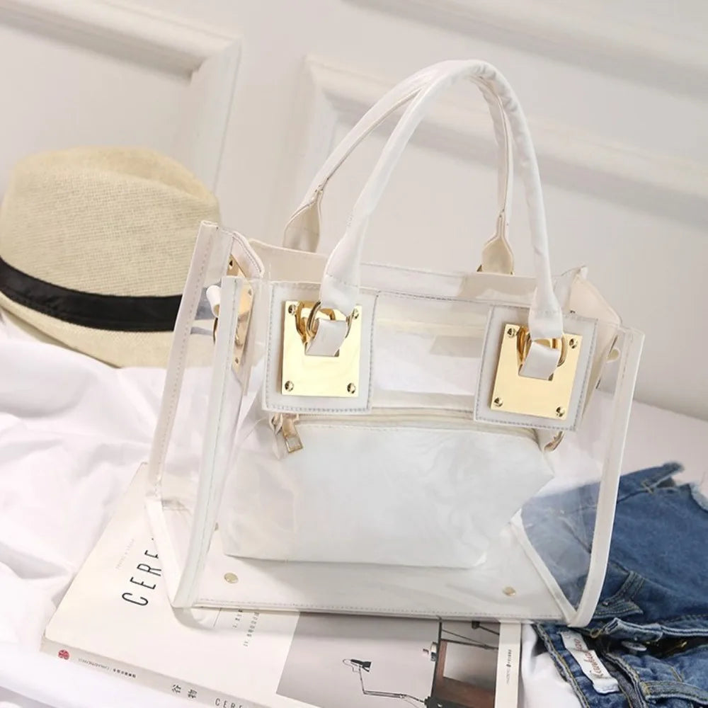 Large Summer Clear Totes Bags Transparent PVC Women Handbags Crossbody Clutch Purse Shoulder Messenger Bag The Songkran Festival