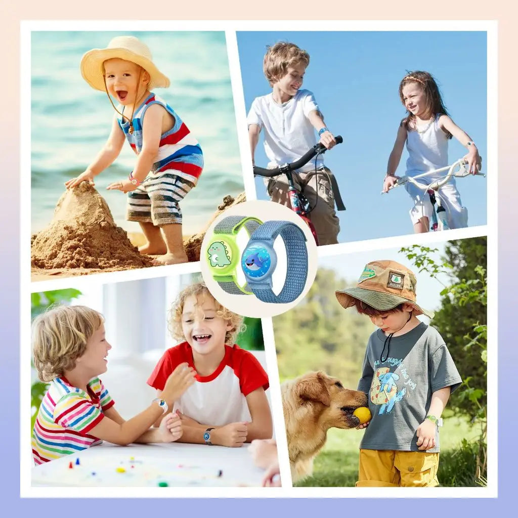 Waterproof Airtag Bracelet for Kids Soft Nylon Hidden Air Tag Wristband Full Cover Lightweight  Band for Toddler Child
