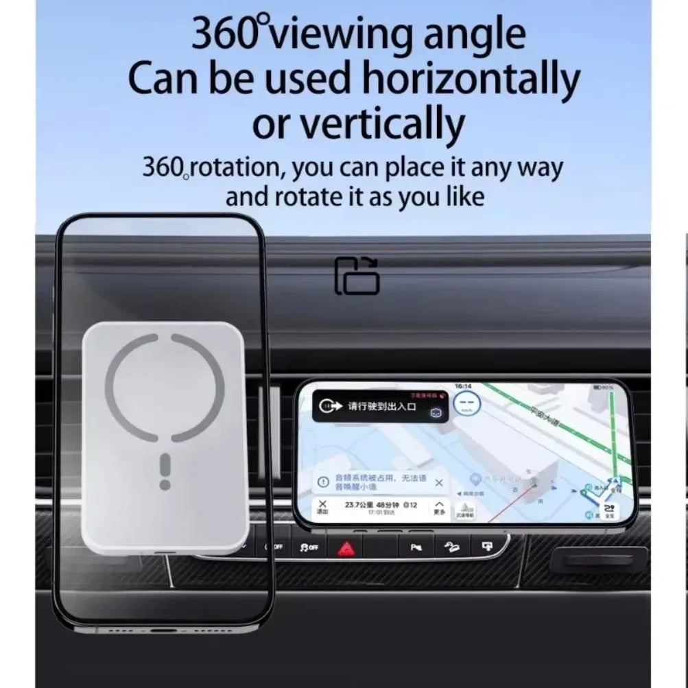 30W Car Magnetic Wireless Charger Air Vent GPS Phone Holder Stand For Magsafe iPhone 17 16 15 14 13 12 Pro Max Fast Charging
