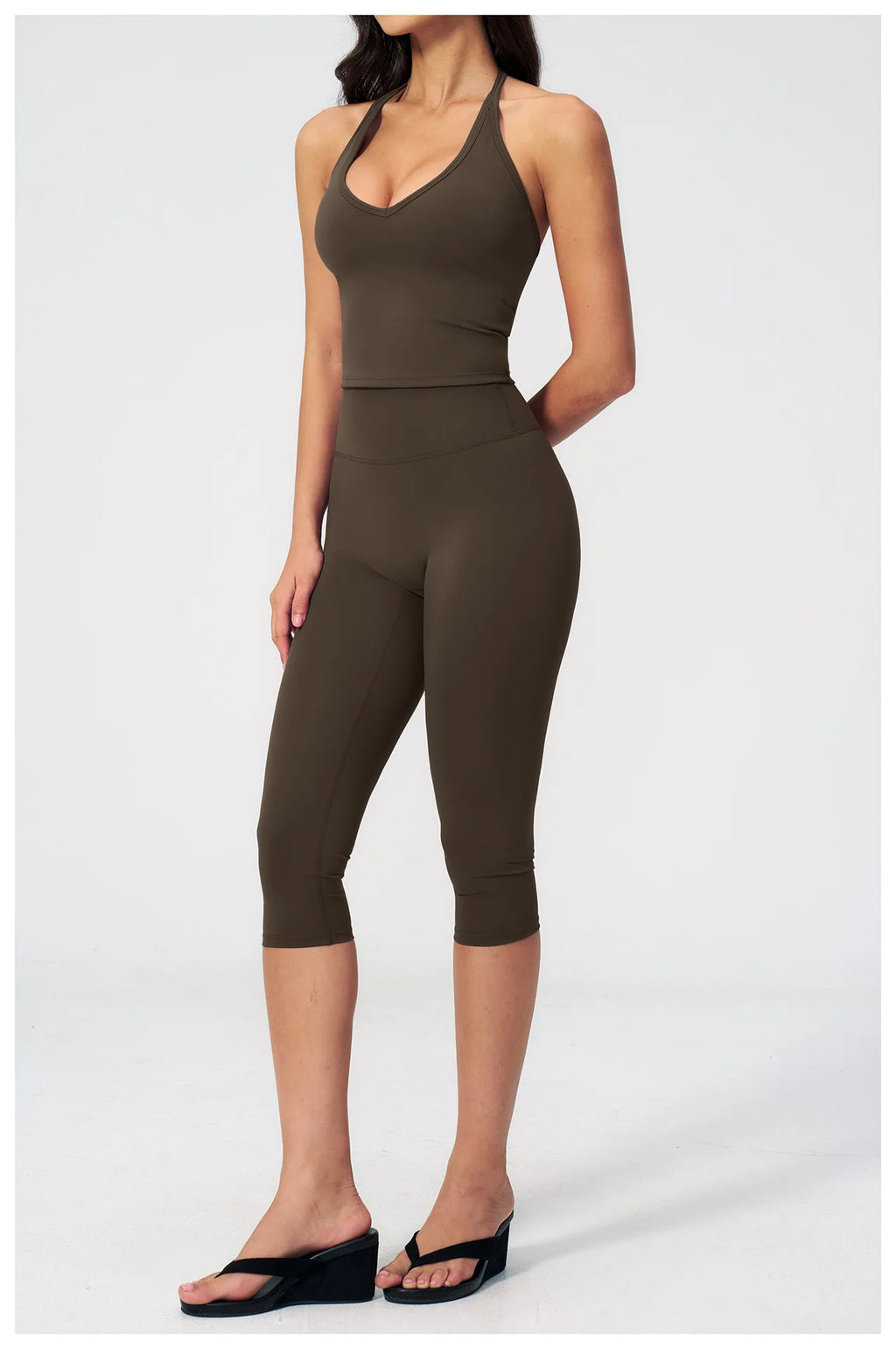 Yoga Set 2PCS Sports Set Short Sleeve Fitness Outfits Women Tracksuit Workout Clothes Running Capri Pants Gym Suit Athletic Wear