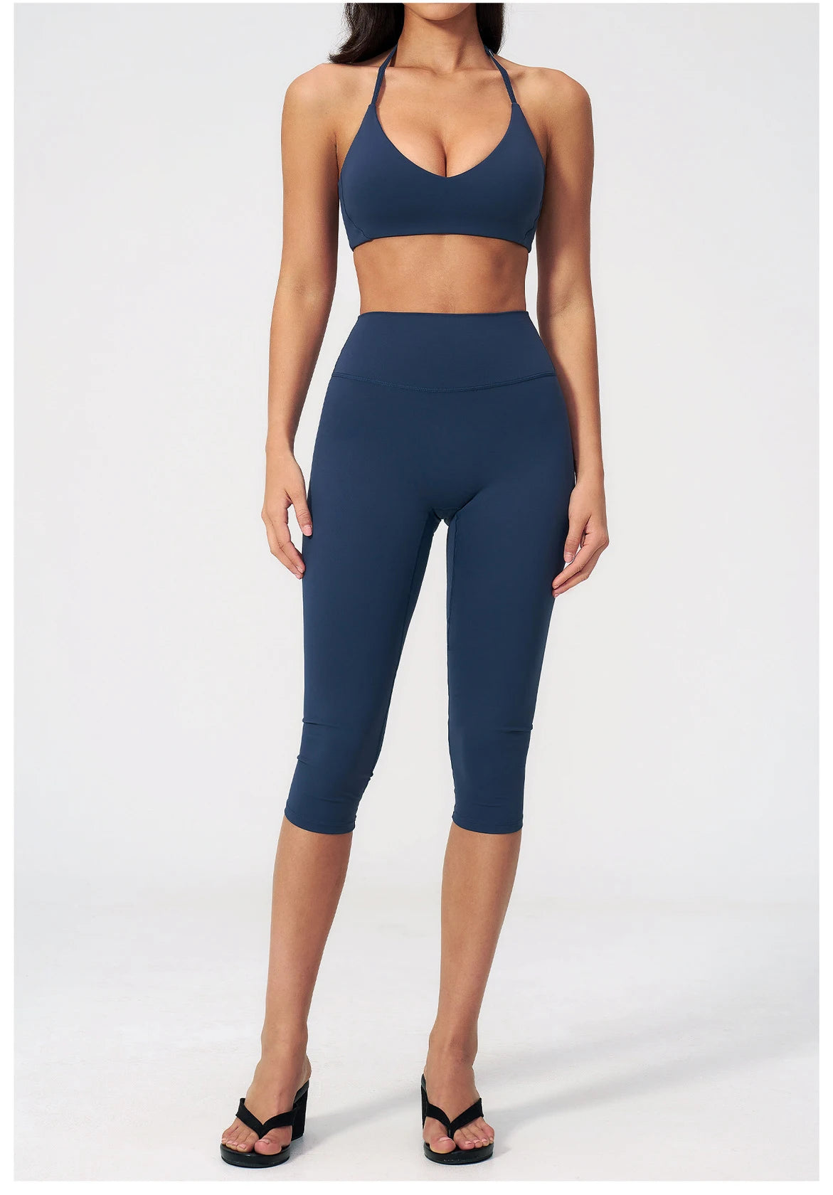 Yoga Set 2PCS Sports Set Short Sleeve Fitness Outfits Women Tracksuit Workout Clothes Running Capri Pants Gym Suit Athletic Wear