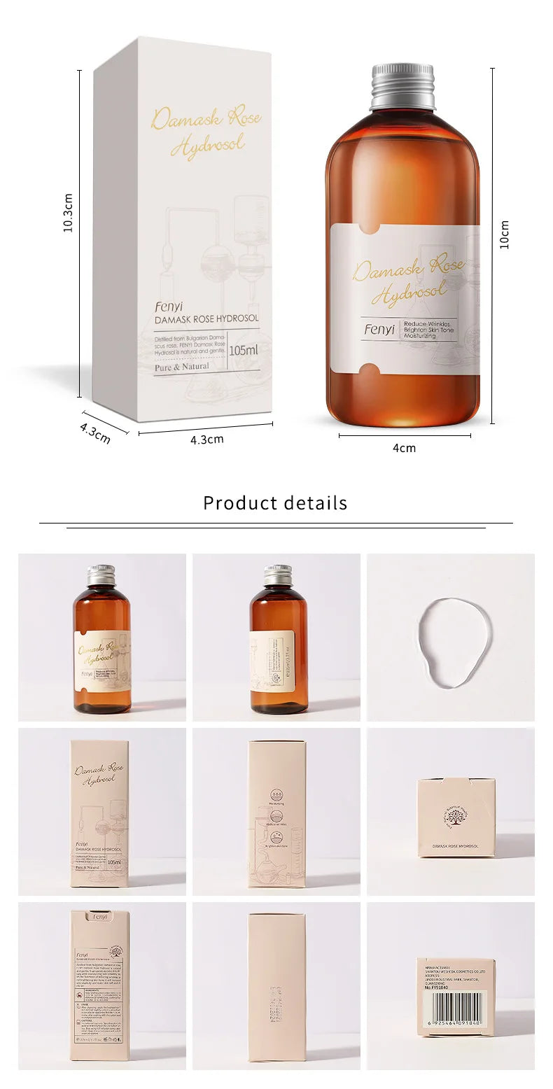 LAIKOU Face Care Rose Water Nourishing Skin Improve Dullness Anti Aging Facial Toner Damask Hydrosol Korean Skincare Products