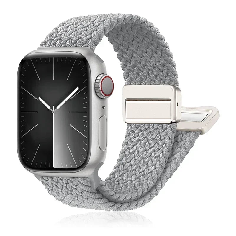 Braided Band For Apple Watch Strap 44mm 40mm 45mm 46mm 49mm 41mm 38 Magnetic Nylon Bracelet iWatch series se 7 6 8 9 10 Ultra 2