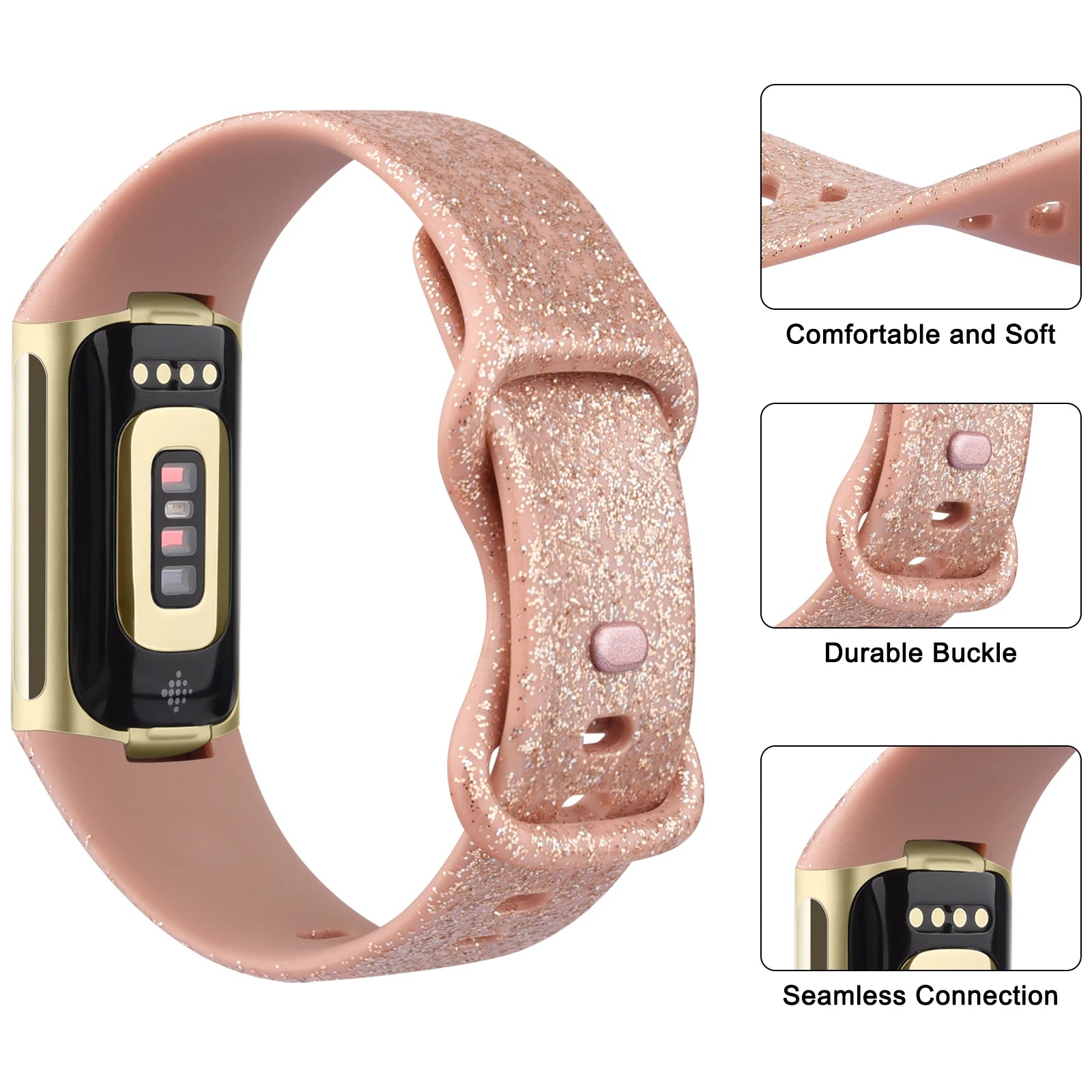 Watch Band for Fitbit Charge 5 6 Strap Wristband Replacement TPU Sport Bracelet for Fitbit Charge 5 Smartwatch Band Accessories