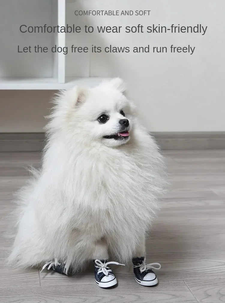 New Pet Shoes Non-slip Wear Thickened Denim Canvas Summer Shoes Teddy Dogs and Cats Universal Outdoor Breathable