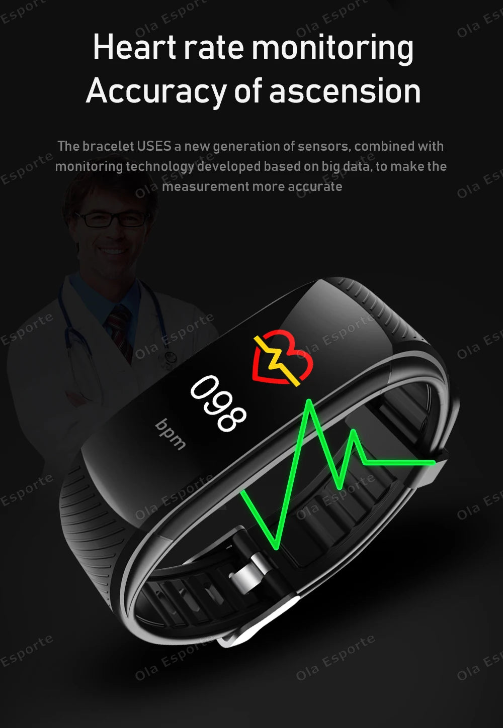 Smart Watch Men Women Bluetooth Step Counting Sports Bracelet Fitness Tracker Heart Rate Blood Pressure Sleep Smart Bracelet New