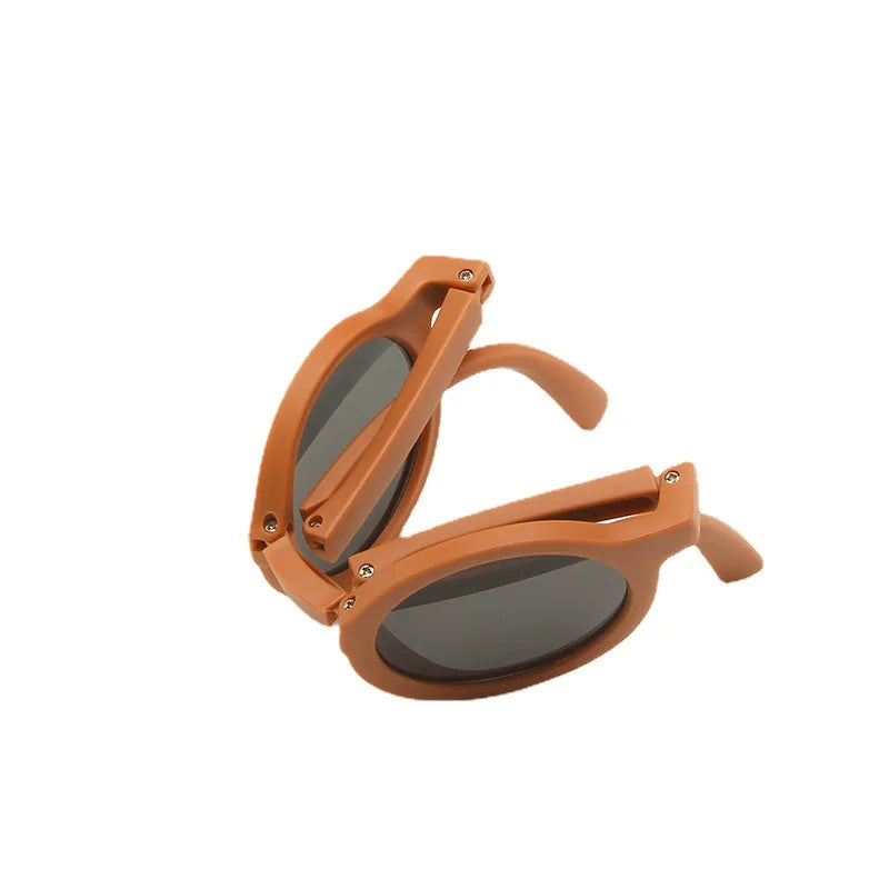 Foldable Kids Sunglasses Girls Boy Children Sun Glasses Round Street Beat Eyeglasses Cute Baby Shades Eyewears