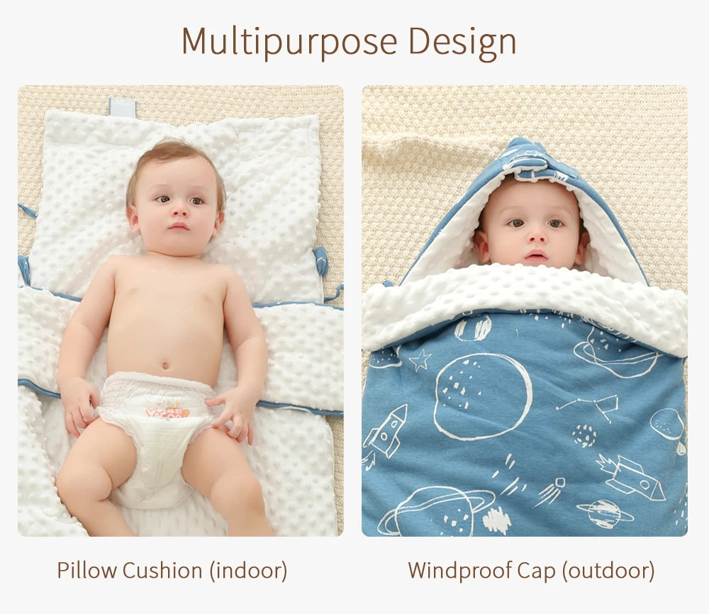 Warm Baby Stroller Sleeping Bag Fleece Prams Footmuff Infant Swaddle Wrap Envelopes For Newborns Baby Blanket 3 Colors Sleepsack